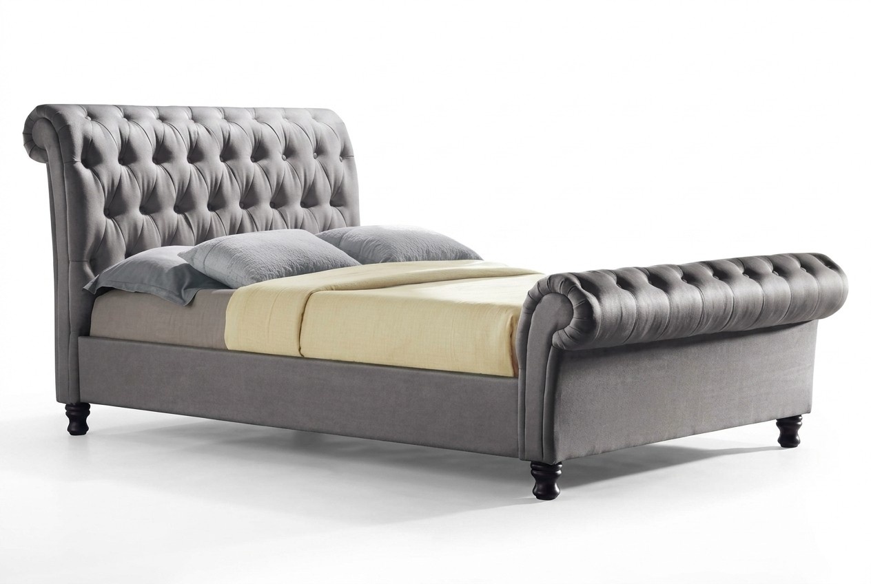 Chesterfield Sofa Polster Stoff Leder Couchen Polster Garnitur Sessel + Hocker