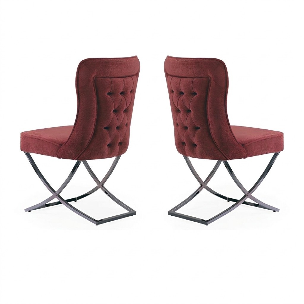 Chesterfield Hotel Garnitur Textil Polster Gruppe 2x Set Design Stuhl