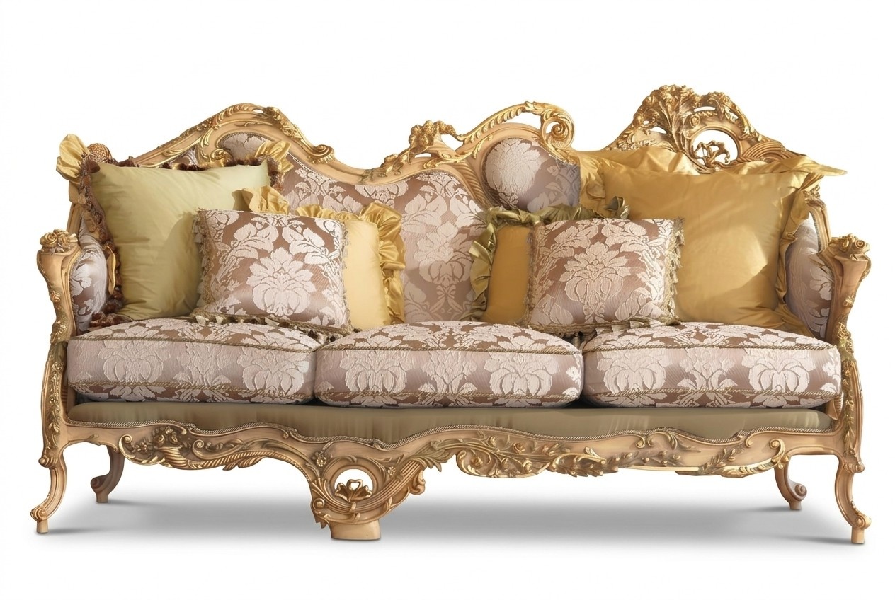 Chesterfield Klassischer Dreisitzer Sofa Wohnlandschaft Textilsofa 3 Sitz