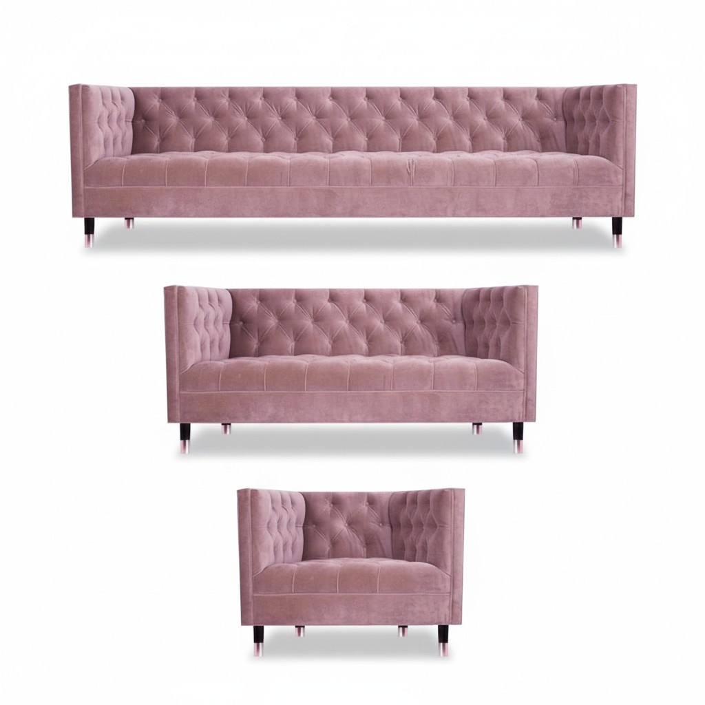 Chesterfield Komplett Sofa Set 3tlg Wohnzimmer Einrichtung Sessel Design Möbel