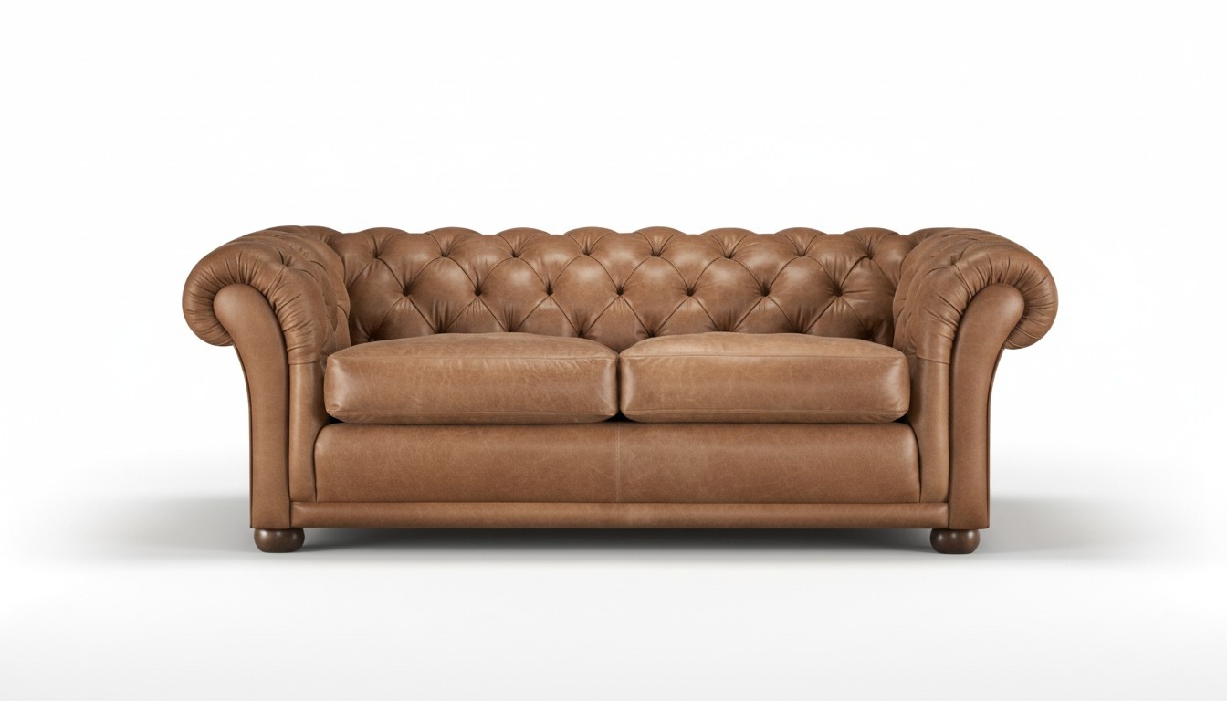 Chesterfield Kunstleder Sofa 2 Sitzer Polster Sofa Design Luxus Couch