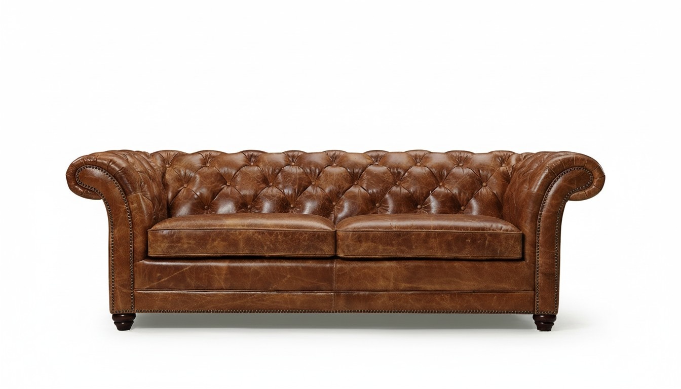 Chesterfield Leder Sofa Couch Polster 3 Sitzer Polster Kunst Sofas Couchen Neu