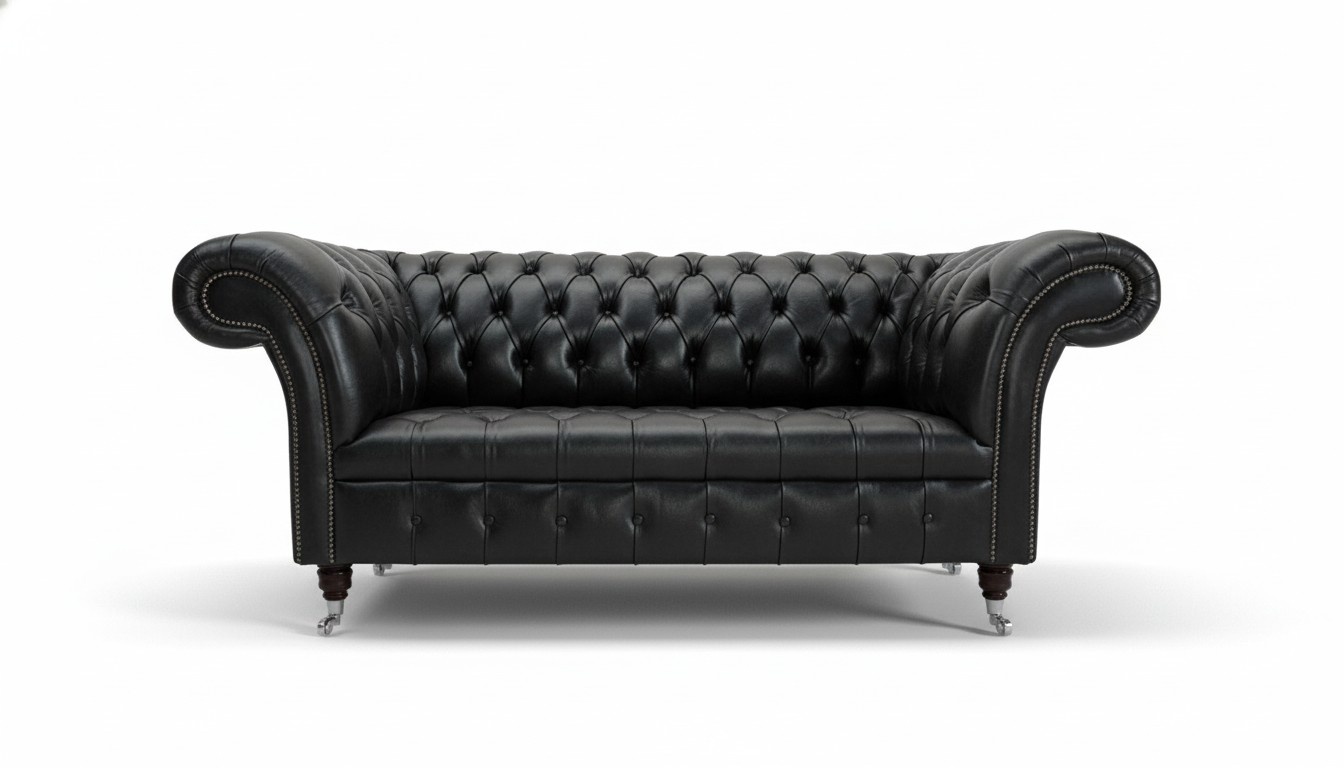 Chesterfield Ledersofa Couch Polster 2 Sitzer designer Textil Sofas Couchen