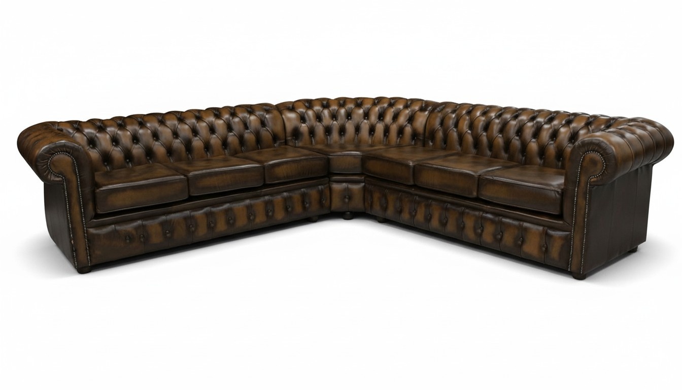 Chesterfield Ledersofa Sofa Polster Eckcouch Sitz Ecke Garnitur Polster