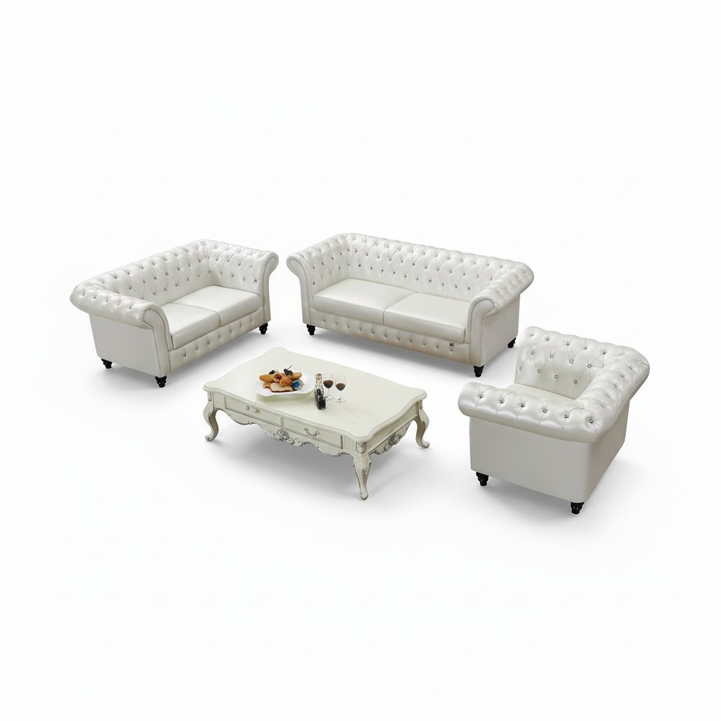 Chesterfield Ledersofa Sofagarnitur Designer Polster Sitz Couch 3+2+1 2016-07