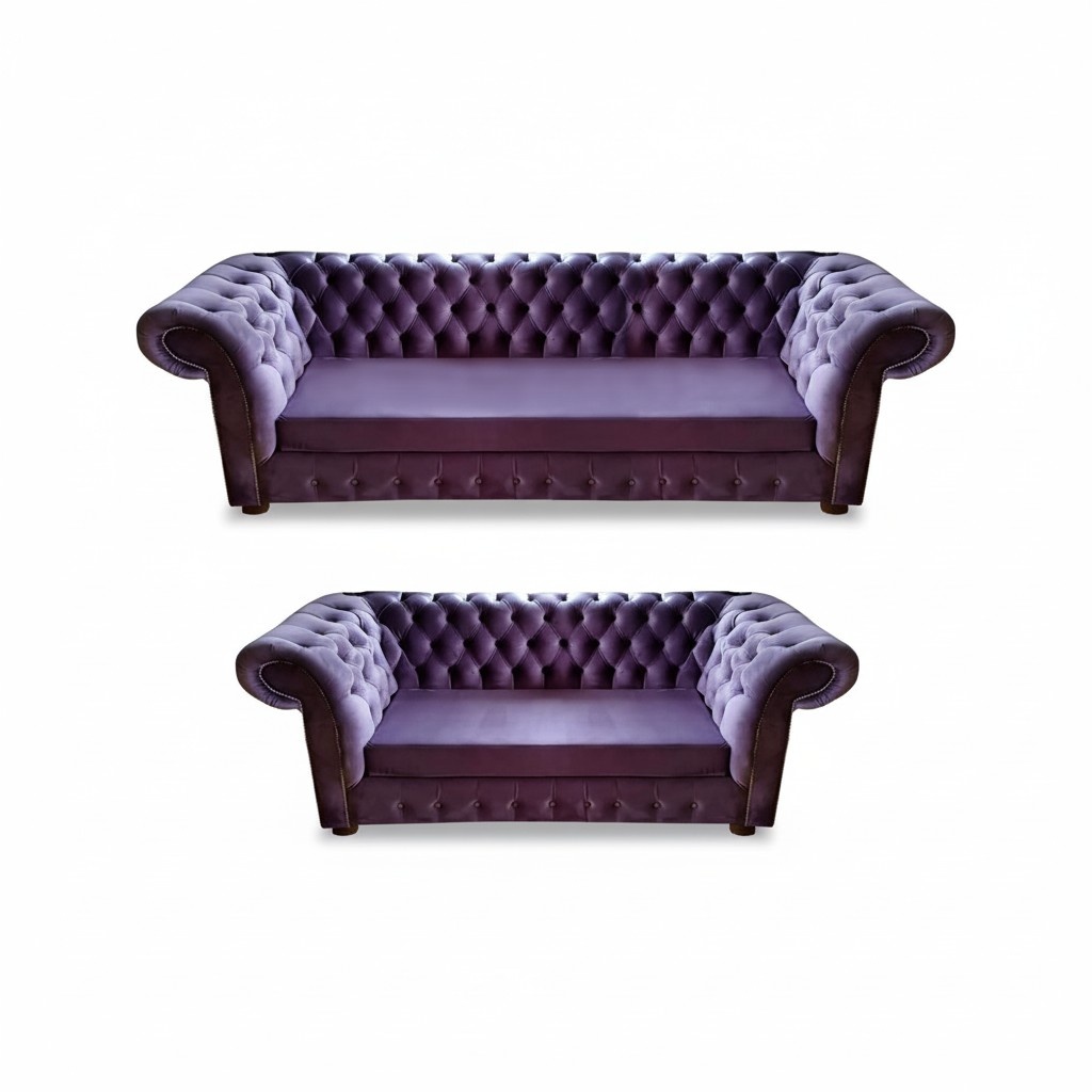 Chesterfield Lila Set Wohnzimmer Polstermöbel Modern Komplett Einrichtung