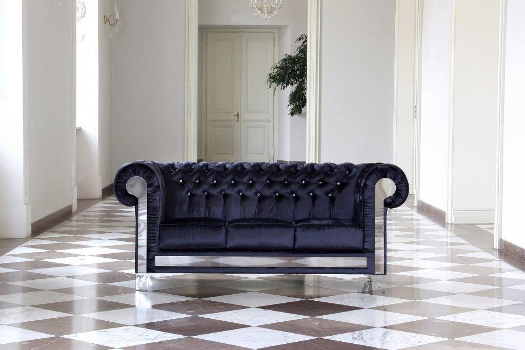 designer luxus chesterfield samt textil stoff couch sofa polster sofas 3sitzer