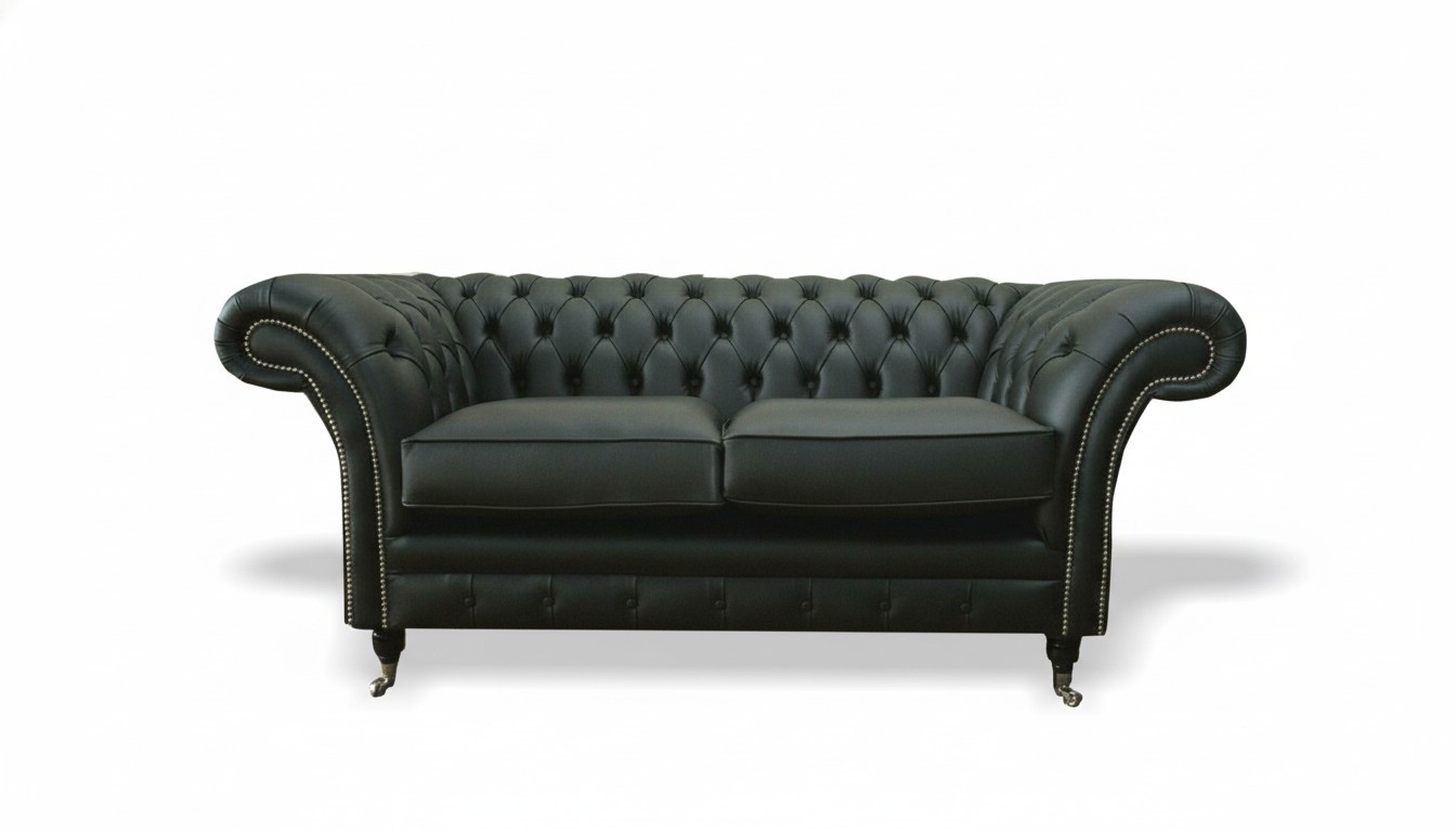 Chesterfield Luxus 2 Sitz Couch Polster Sofa Textilleder Couchen Garnitur Neu