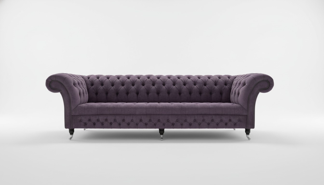 Chesterfield Luxus Textil Sofa 4 Sitzer Sofa Polster Sofas Design Stoffsofas