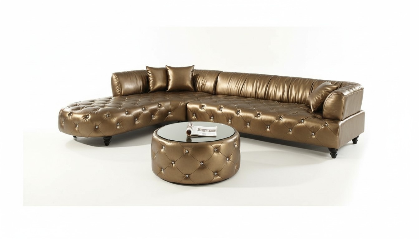 Chesterfield Luxus Wohnlandschaft Couch Polster Garnitur Ledersofa Sofa Ecksofa