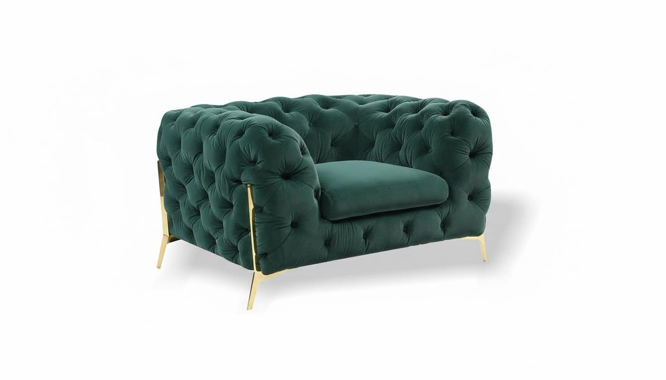 Chesterfield Ohrensessel Sessel 1 Sitzer Sofa Couch Polster Couchen Textil Neu