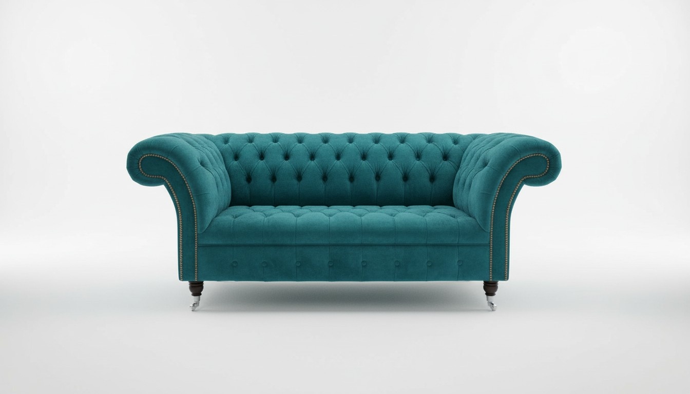 Chesterfield Polster Sofas Design Luxus Stoffsofas Textil Sofa 2 Sitzer Sofa
