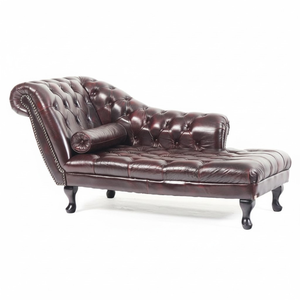 Chesterfield Rot Chaise Lounge Designer Liege Leder Sofa Chaiselongues Couch Neu
