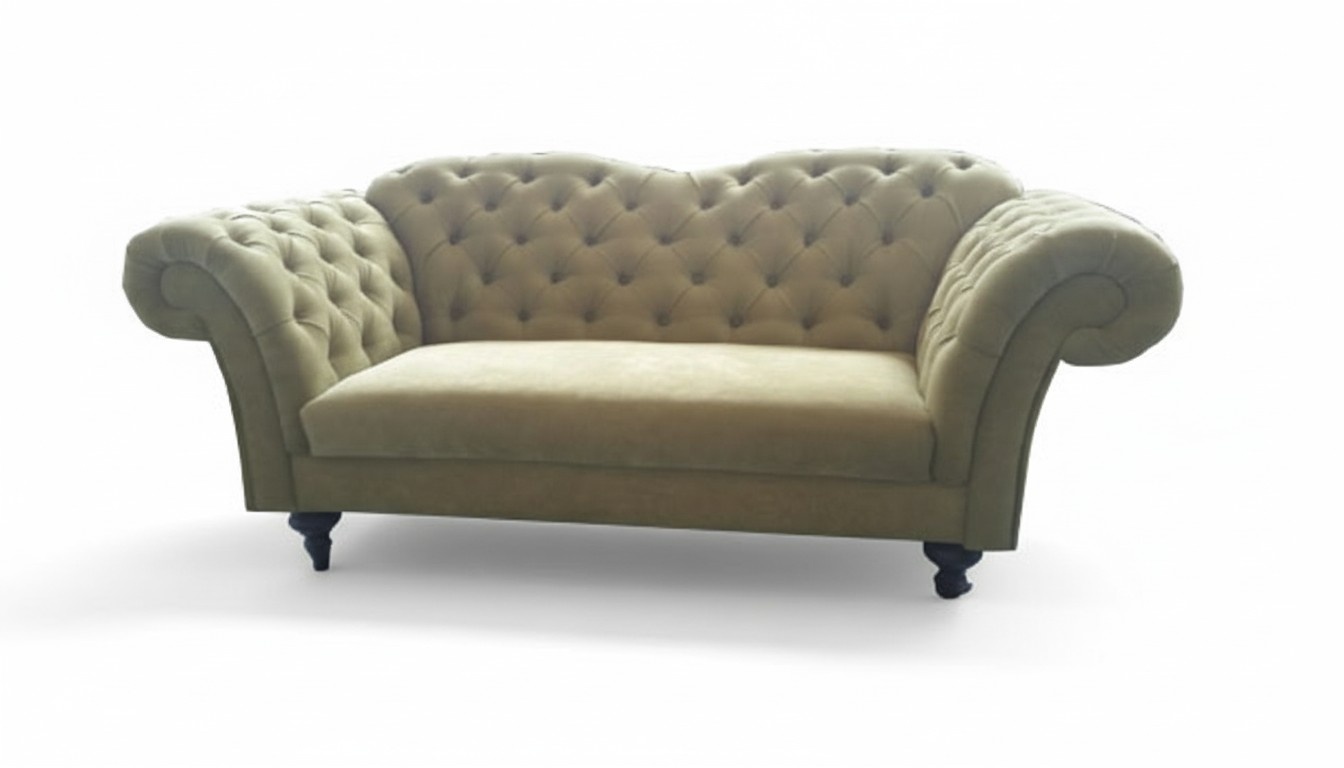 Chesterfield Samt Stoff Textil Sofa Couch Polster 3 Sitz Klassische Couchen Neu