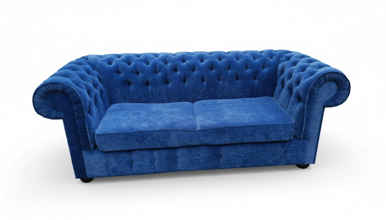 Chesterfield Samt Textil Stoff Sofa Couch Polster 3 Sitz Klassische Couchen Neu!