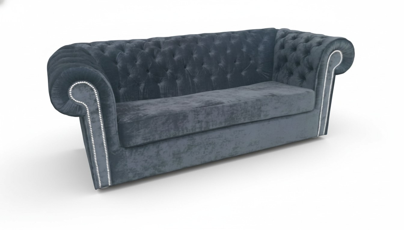 Chesterfield Samt Textil Stoff Sofa Couch Polster 3 Sitz Klassische Couchen Neu