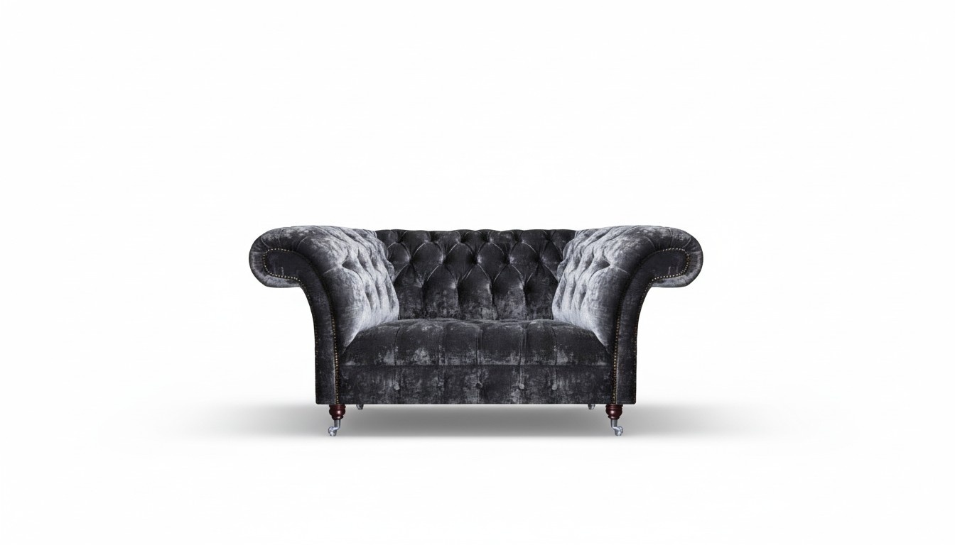 Chesterfield Samtsofa Designer Zweisitzer Textilcouchen Polstersofas
