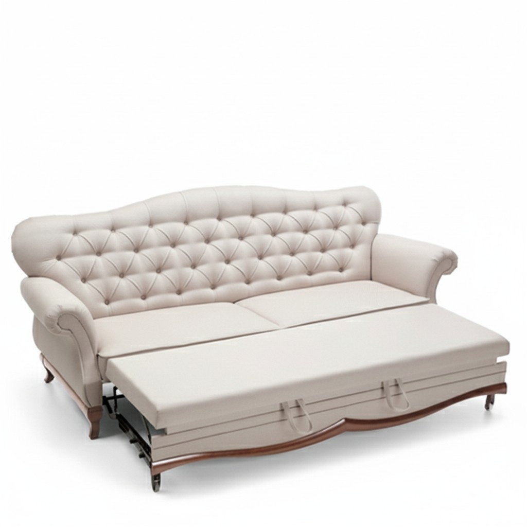 Chesterfield Schlafsofa Sofa mit Bettfunktion Dreisitzer Couch Textil