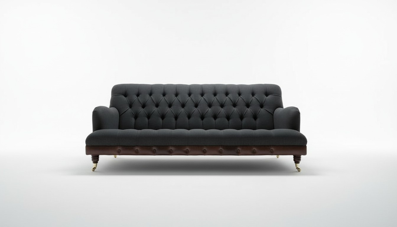 Chesterfield Schwarz Couch Sofa Polster 3 Sitzer Couchen Sitz Garnitur