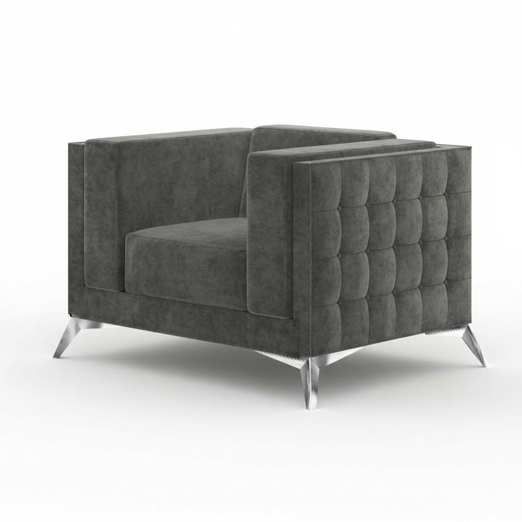 Chesterfield Sessel Couch 1 Sitzer Couchen Polster Neu Fernseh Sofa Textil Stoff