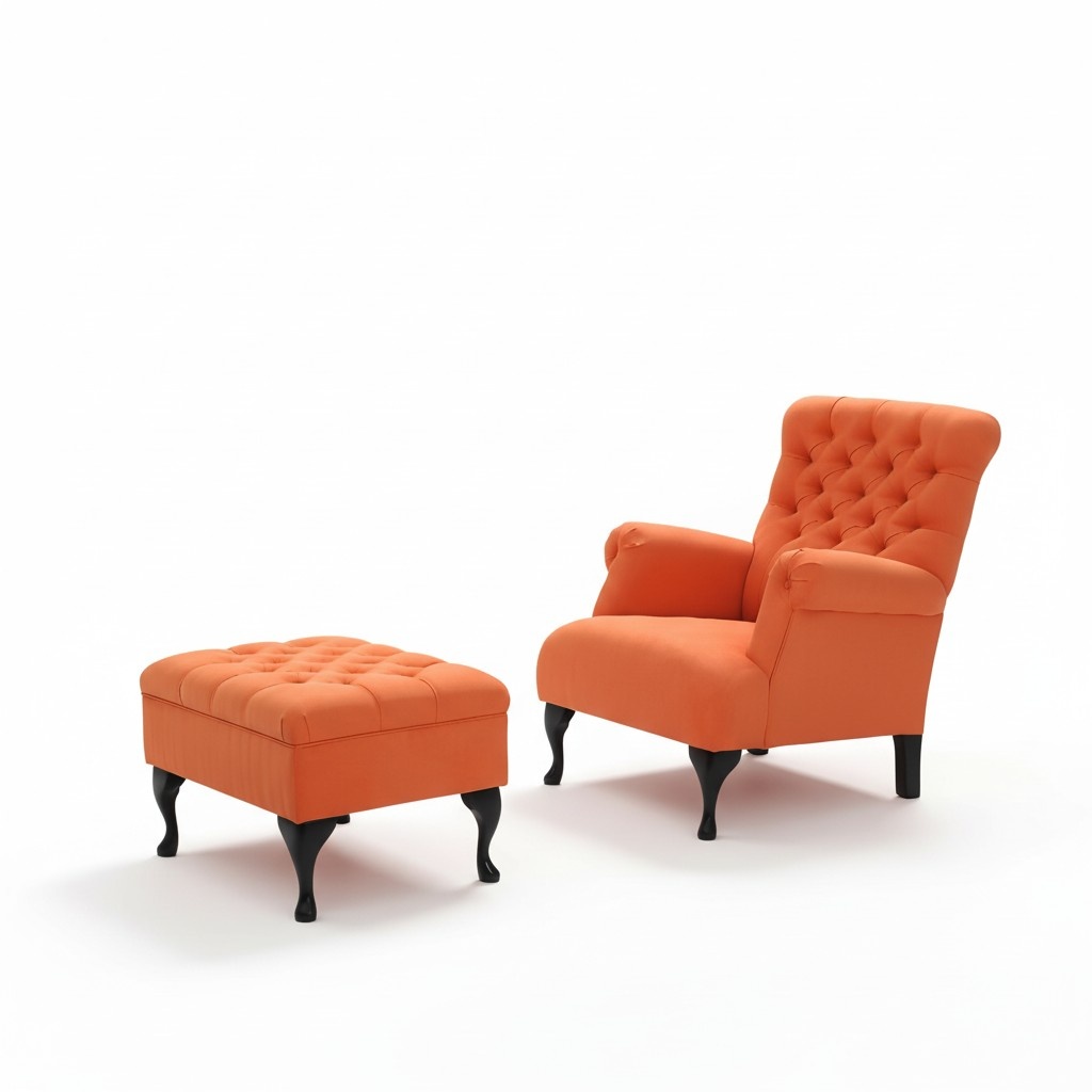 Chesterfield Sessel 1 Sitzer Lounge Club Fernseh Samt Couch Ohrensessel Polster