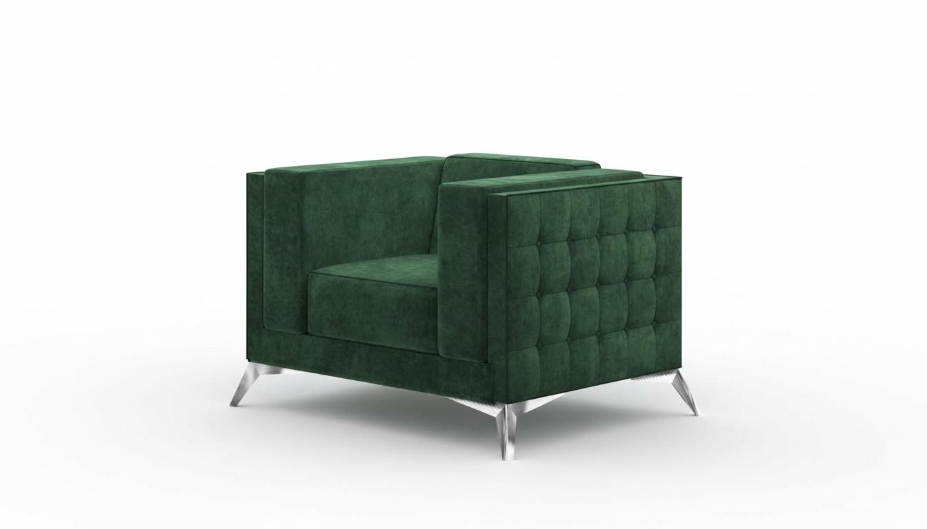 Chesterfield Sessel 1 Sitzer Couchen Polster Neu Fernseh Sofa Textil Stoff Couch