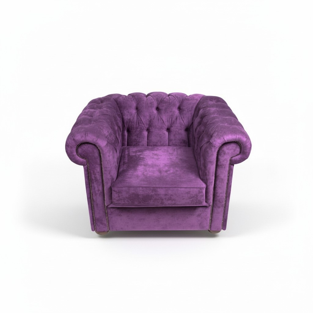 Chesterfield Sessel Couch Polster 1 Sitzer Samt Design Couchen Sofas Textil Neu