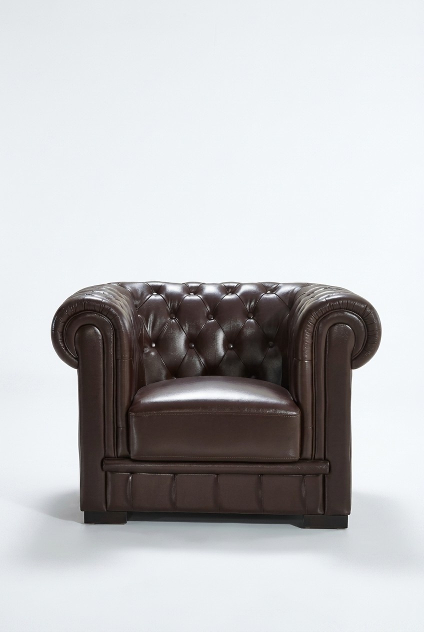Chesterfield Sessel Fernseh Couch 1 Sitzer Sofa Leder Couchen Polster