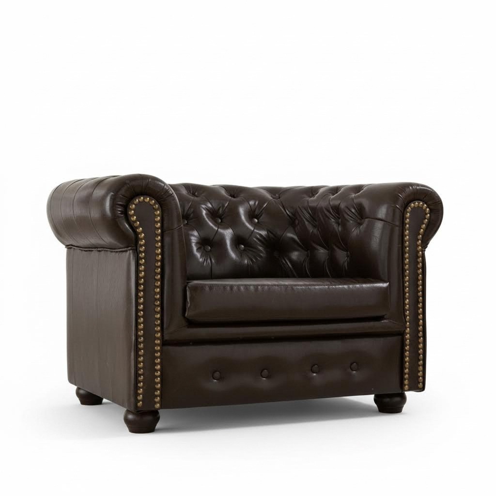 Chesterfield Sessel Fernseh Couch 1 Sitzer Sofa Leder Stoff Couchen Polster Neu
