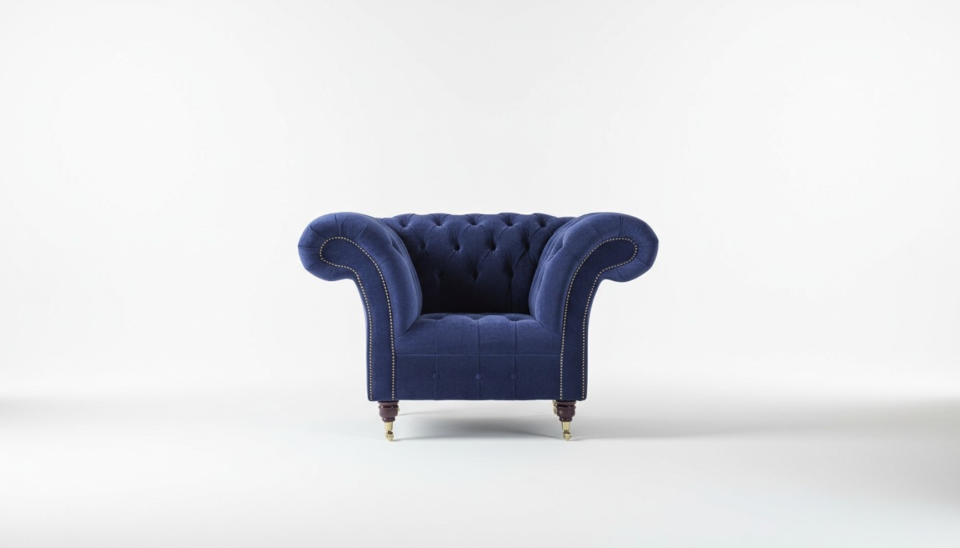 Chesterfield Sessel Fernseh Couch 1Sitzer Sofa Textil Stoff Couchen Polster