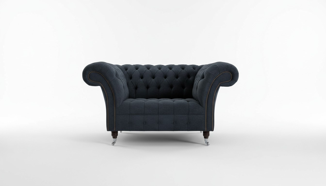 Chesterfield Sessel Fernseh Couch 1 Sitzer Sofa Textil Stoff Couchen Polster #3
