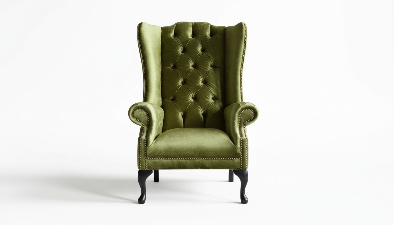 Chesterfield Sessel Fernseh Couch 1 Sitzer Sofa Ohrensessel Textil Stoff