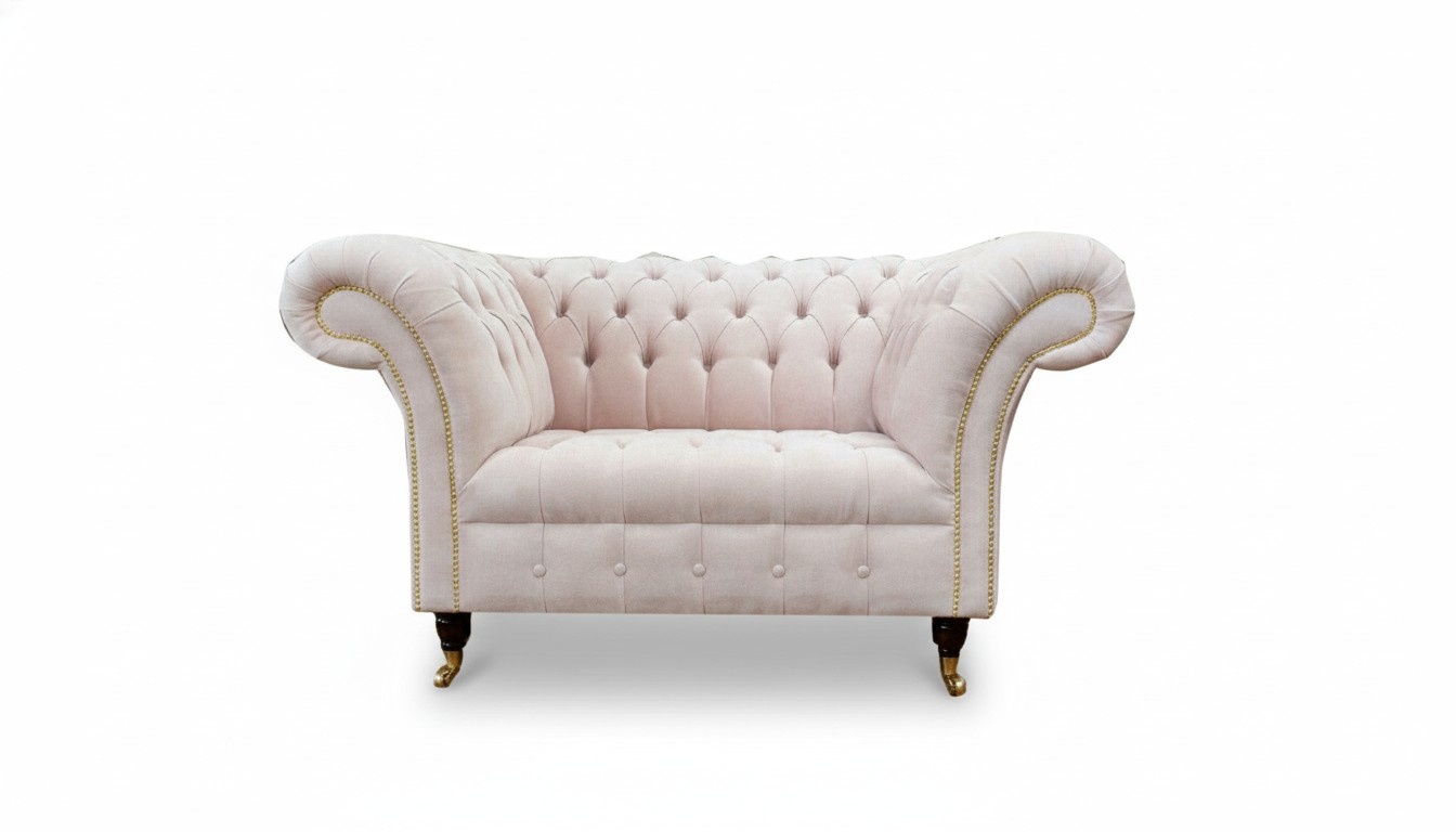 Chesterfield Sessel Rosa Textil Stoff Kreative Möbel Neu Wohnzimmer Modern
