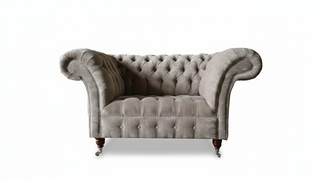 Chesterfield Sessel xxl big Möbel Neu Wohnzimmer Textil Stoff Luxus Modern