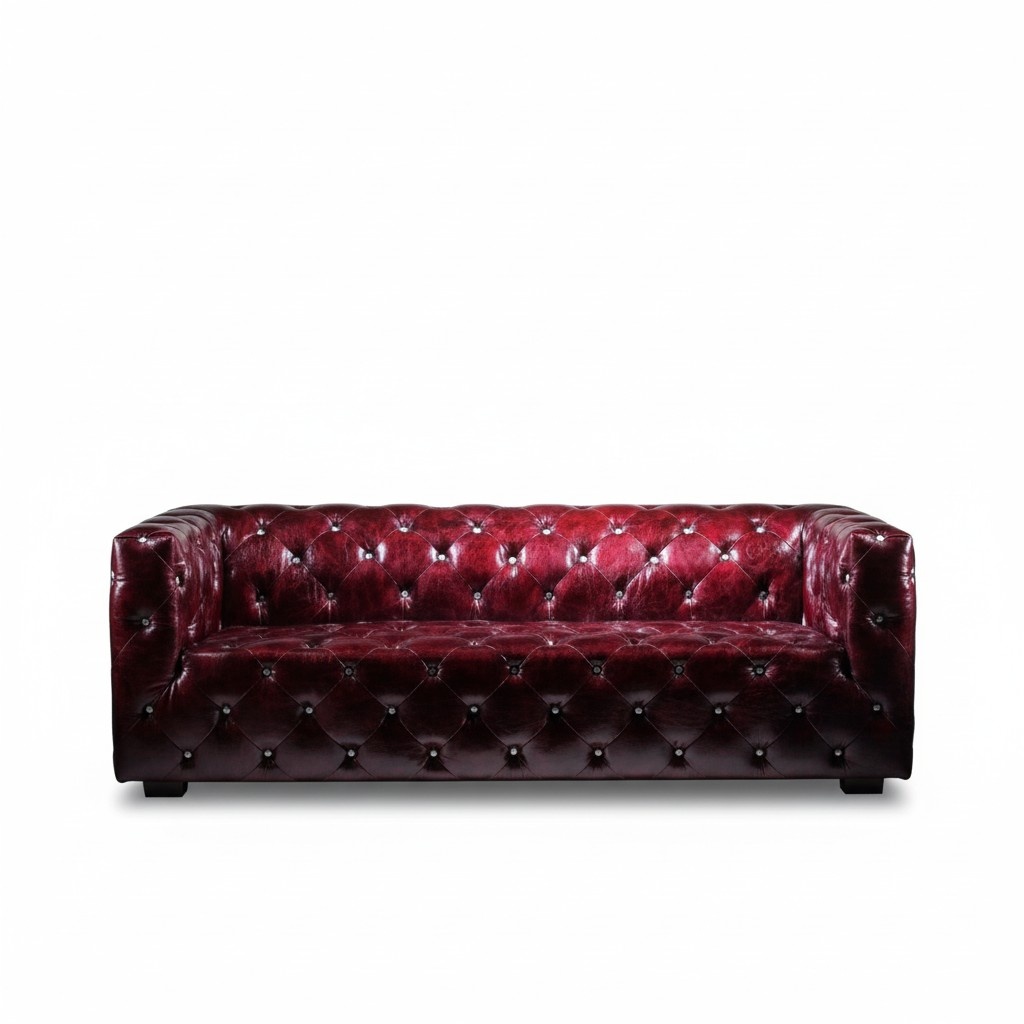 Chesterfield Sofa 3 Sitzer Ledersofa Couch Polstersofa Bordo Sofas Leder