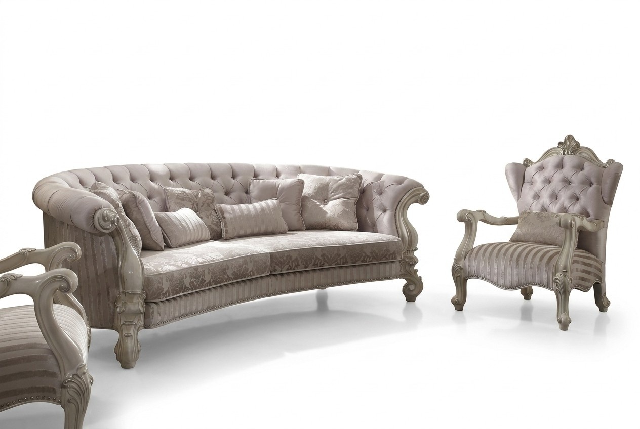 Chesterfield Sofa 4 Sitzer Couch Polster Luxus Klassische Textil Sofas Barock
