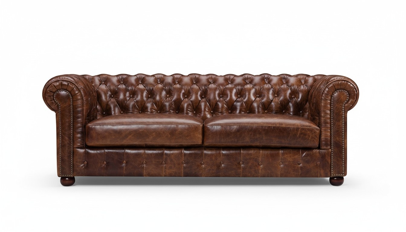 Chesterfield Sofa Couch 3 Sitz Polster Garnitur Ledersofa Old Style Vollleder