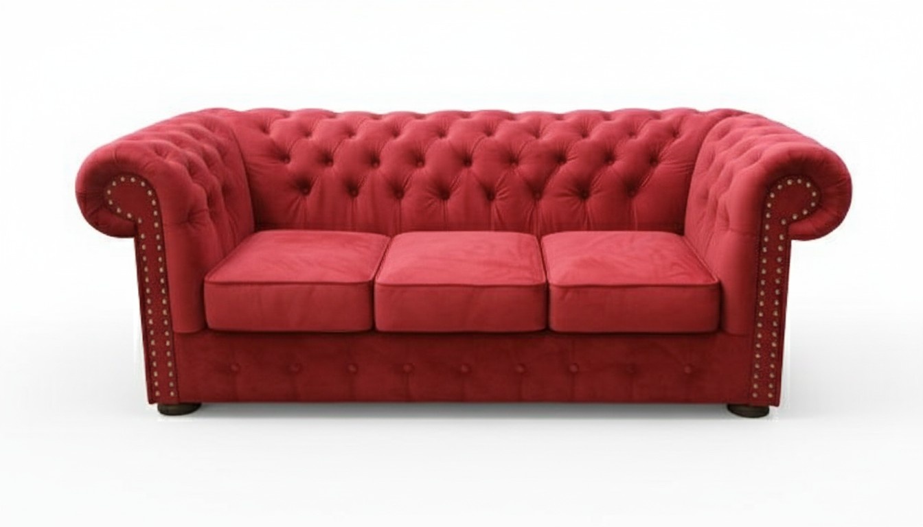 Chesterfield Sofa Couch Polster Textil Stoff 3er Garnitur Designer Sofas Couchen