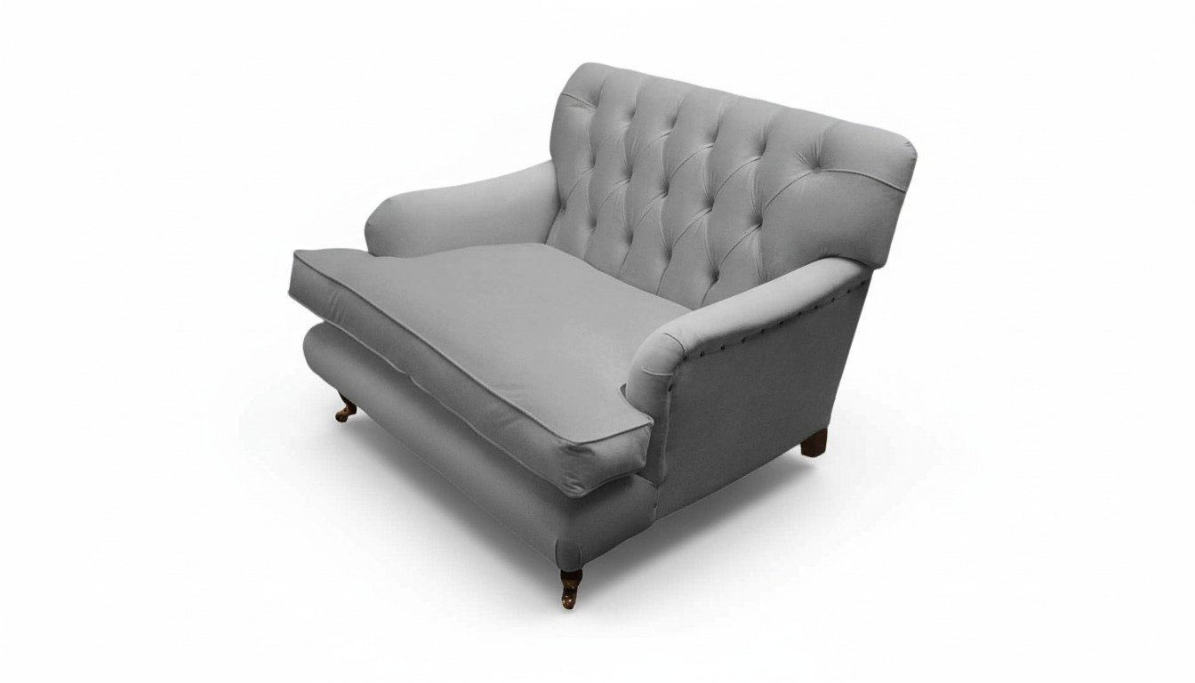 Chesterfield Sofa Couch Polster 1,5 Sitzer Sofas Klassisch Blauer Einsitzer