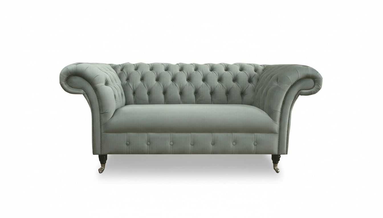Chesterfield Sofa Couch Polster Sofas Klassischer 2Sitzer Leder Stoff Textil Neu