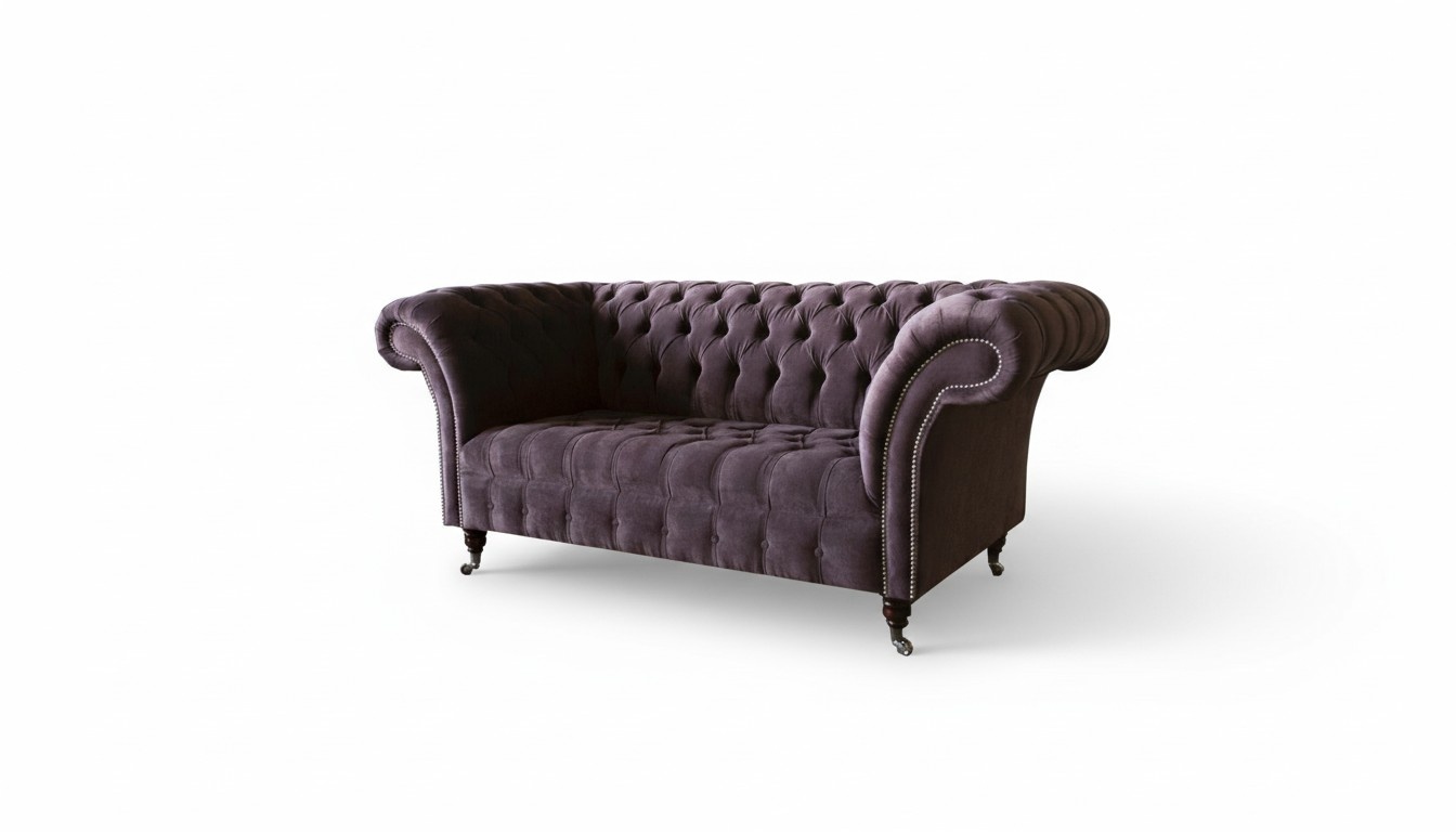 Chesterfield Sofa Couch Polster Sofas Klassischer 2 Sitz Sitz Samt Zweisitzer