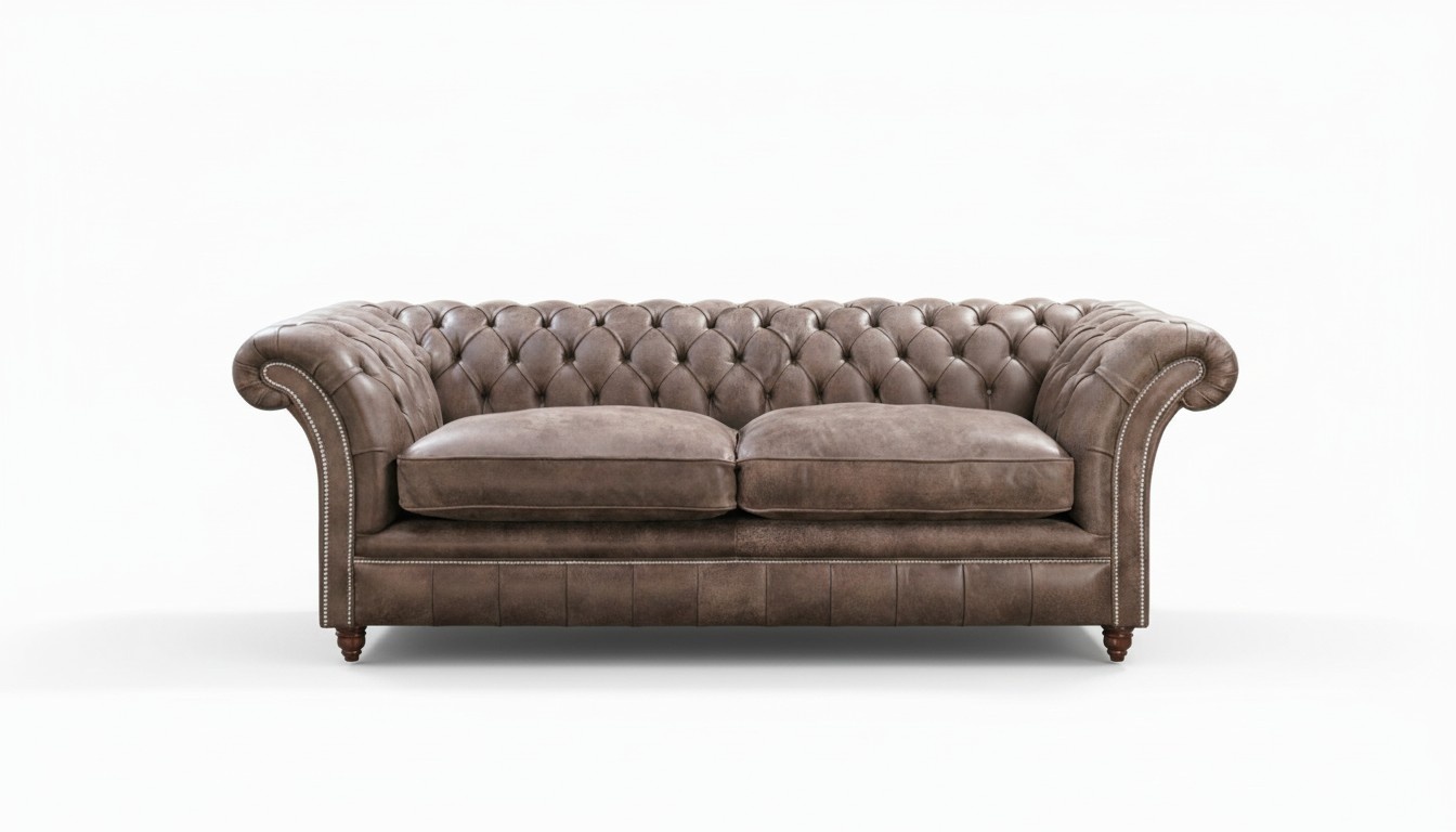 Chesterfield Sofa Couch Polster Garnitur 3 Sitzer Sitz Leder Textil 161013-24