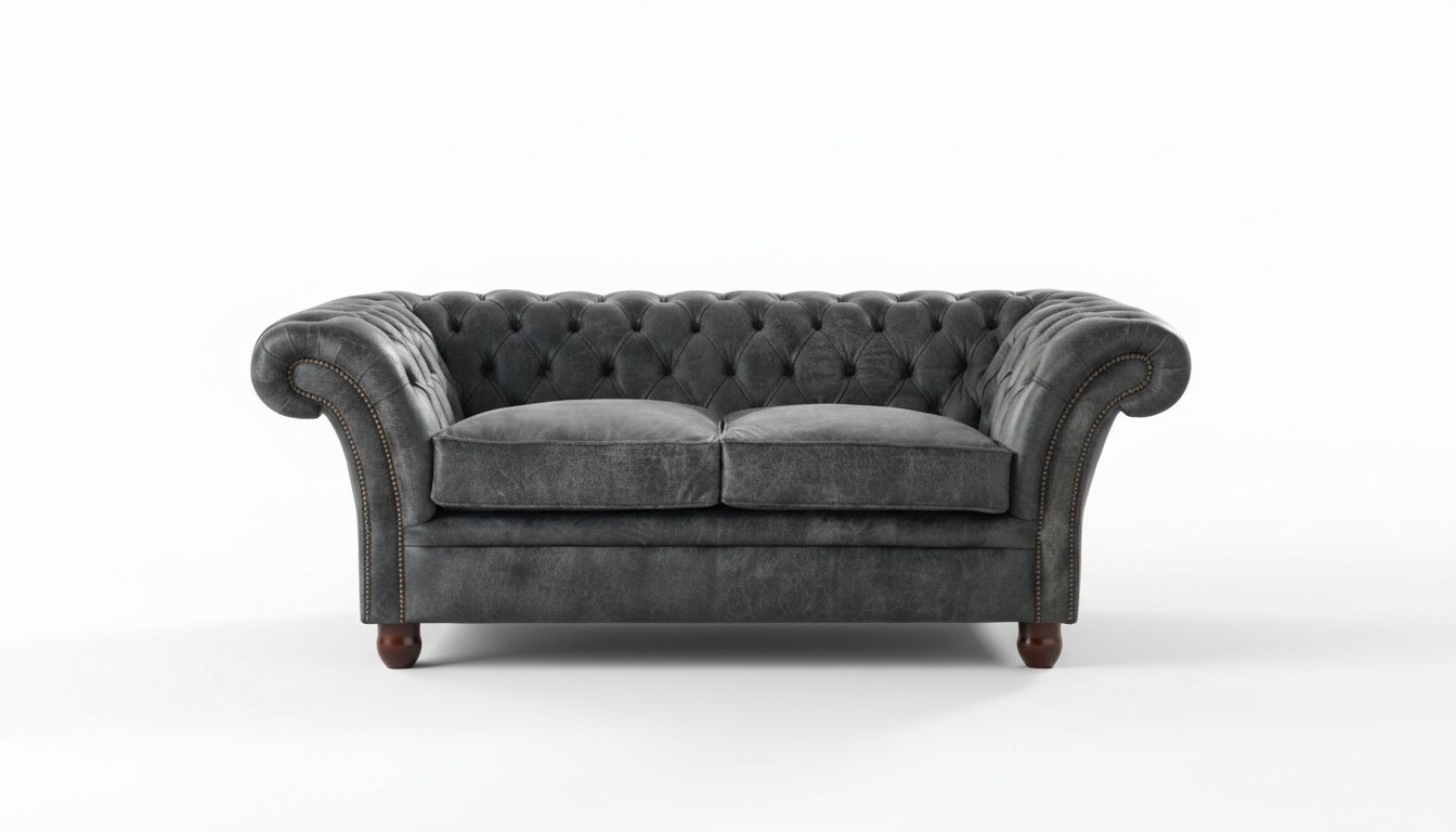 Chesterfield Sofa Couch Polster Stoff Leder Couchen Polster Garnitur 2 Sitzer