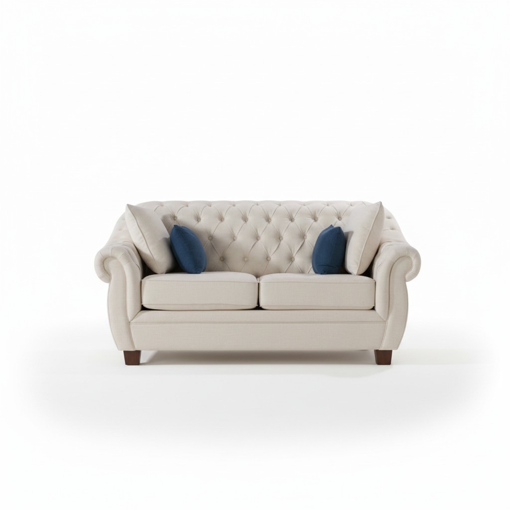 Chesterfield Sofa Couch Polster Stoff Leder Couchen Polster Garnitur 2 Sitzers