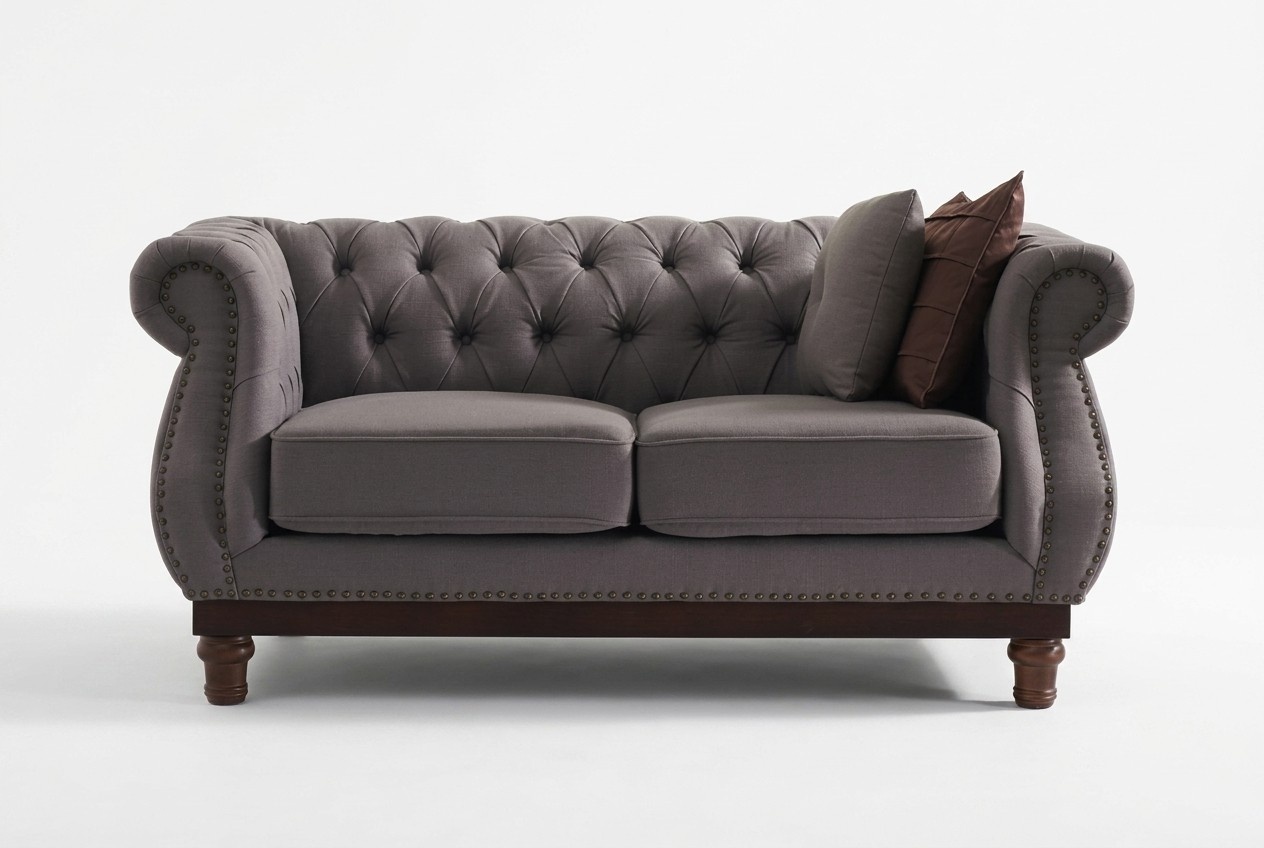 Chesterfield Sofa Couch Polster Stoff Leder Couchen Polster Garnitur 2 Sitzers