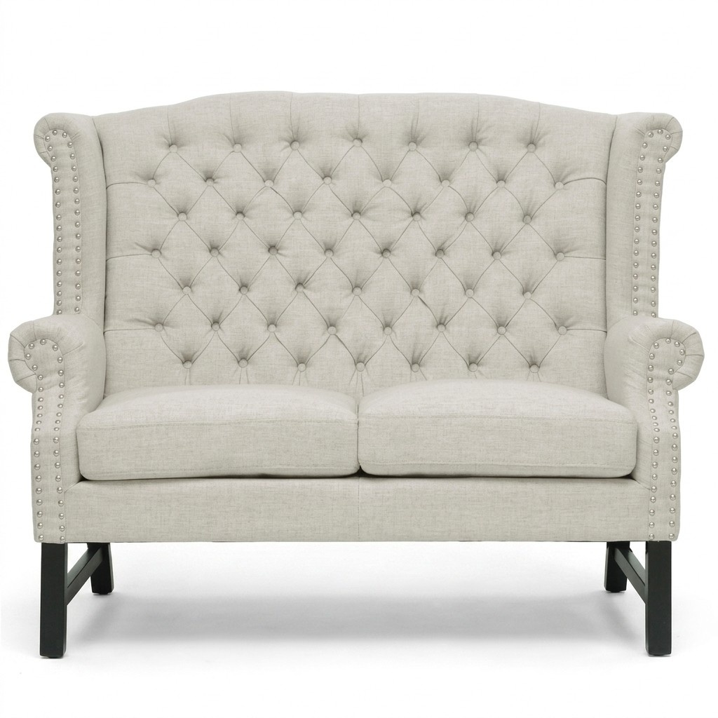 Chesterfield Sofa Couch Polster Stoff Leder Couchen Polster Garnitur 2 Sitzers