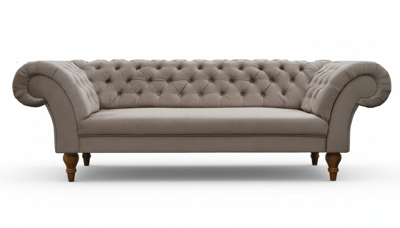 CHESTERFIELD SOFA COUCH STOFF SOFAGARNITUR TEXTIL 3 SITZER NEU MADE IN EU