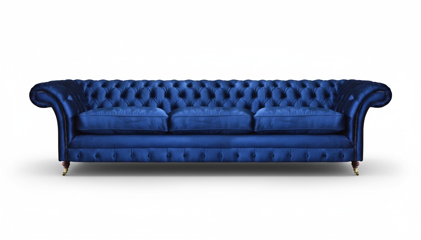 Chesterfield Sofa Dreisitzer Couch Modern Sitzmöbel Einrichtung Polster Stoff