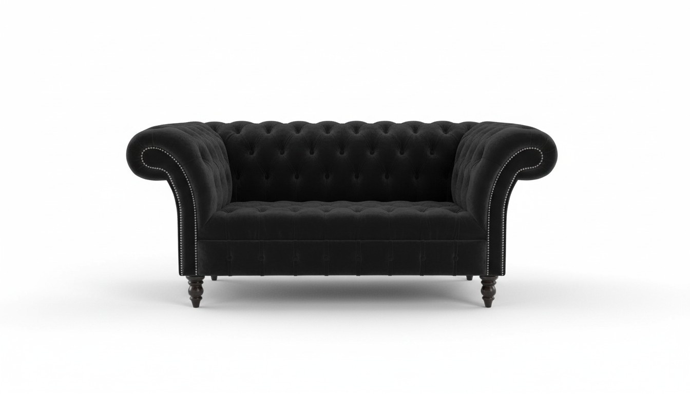Chesterfield Sofa Fernseh Couch 2 Sitzer Luxus Textil Stoff Couchen Polster