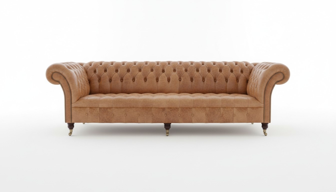 Chesterfield Sofa Leder Polster Design Luxus Couch Klassische Sofa 4 Sitzer